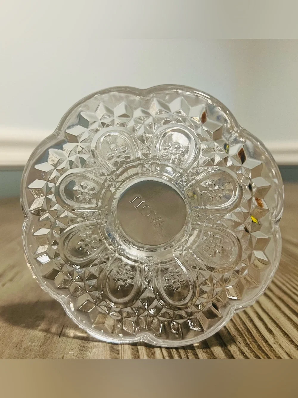 Avon x Fostoria Crystal Candle Holder with Bayberry Candle Insert